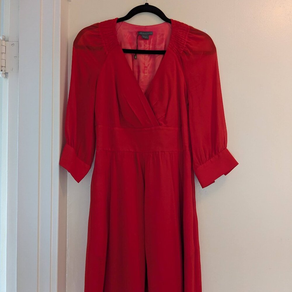 A/X Armani Exchange red silk party dress